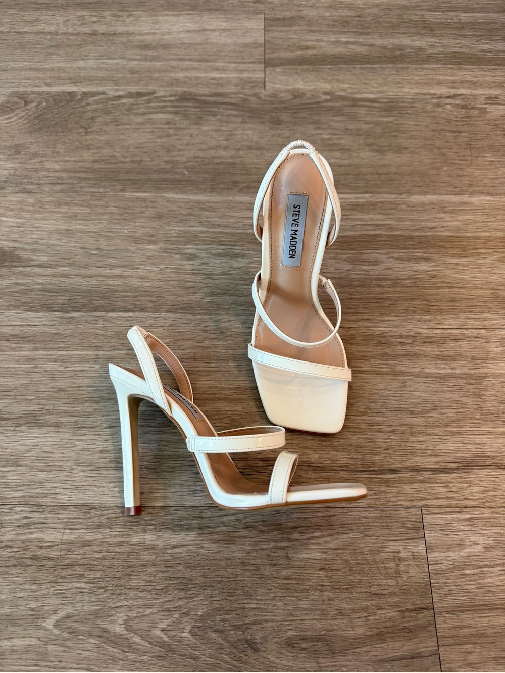 Steve Madden White Slingback High Heel Sandals in Grade White, Size 5.5